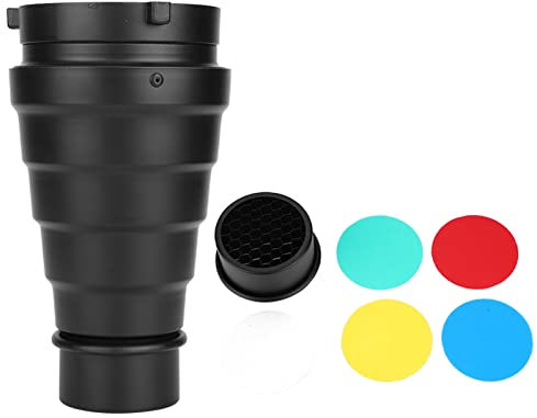 SYH&AQYE Kit Snoot, Tubo con Fascio di Luce a Griglia a Forma di Pettine Piccolo, Kit Snoot Conico in Lega per Flash Stroboscopico da Studio