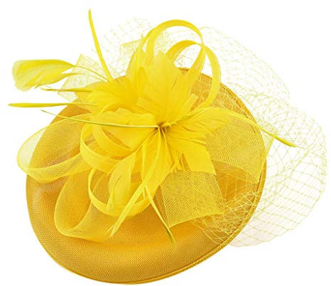 accessoire chapeau sangle élégant chapeau clip fleur femme bandeau cheveux bandeau bandeau hommes, jaune, Taille unique
