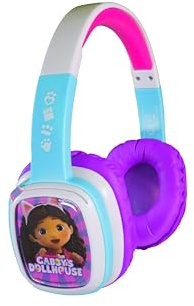 Gabbys - Cuffie per bambini Flip'n'Switch con cavo e 8 schede dal design divertente intercambiabili, morbidi e comodi padiglioni imbottiti e archetto regolabile.