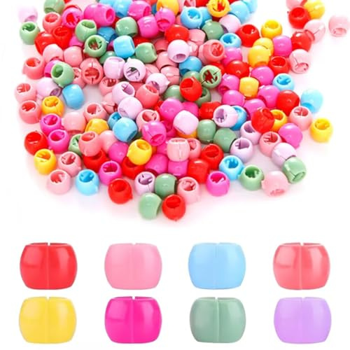 100 perlas de colores para el pelo, clips redondos, perlas de plástico, pinzas para el pelo para el cabello para niñas y niños, mini pinzas para el pelo, perlas para coletas y trenzas