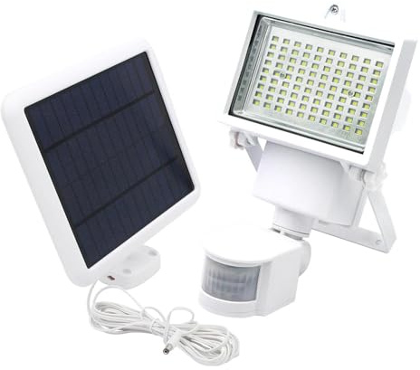 Lumisky Lot de 2 projecteurs solaires blanc éclairage puissant panneau solaire déporté LED blanc COOPER WHITE H22cm avec détecteur de mouvement orientable