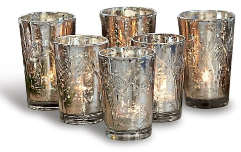 LOBERON Windlichter 6er Set Latona - antiksilber
