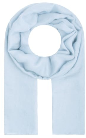 Majea Tuch Lima schmal geschnittenes Damen-Halstuch leicht uni einfarbig dünn unifarben Schal weich Sommerschal Übergangsschal, Hellblau, 180cm x 50cm