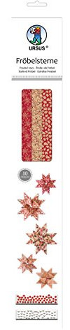 Ursus 34890000F Lot de 60 Bandes de Papier pour étoiles de fröbel Rouge/Blanc/Noir 2 Tailles différentes pour Environ 15 étoiles, Classique de Noël