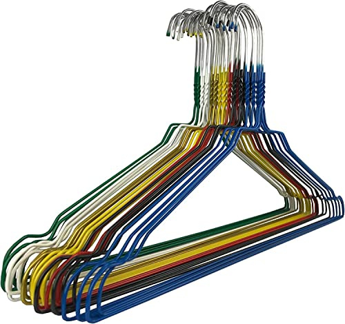 RSR Hangers Drahtbügel Kleiderbügel aus Metall 50 Stück Weiß Metallkleiderbügel Set Drahtkleiderbügel Metall Draht Hosenbügel Verzinkt Platzsparend Hochwertige Pulverbeschichtung 40 cm