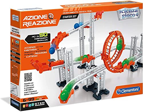 Clementoni - 19101 - Azione e Reazione - Starter Set - Made in Italy, Pista per biglie, Gioco scientifico Bambini 6 Anni+ (Versione in Italiano)
