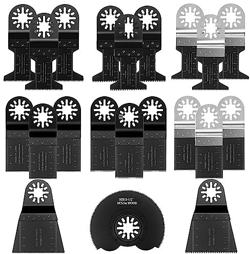 Preciva Oszillierendes Sägeblatt, 21 Stück gemischtes Mehrzweckwerkzeug, mit Universal-Zubehör, oszillierendes Multifunktionswerkzeug mit Schnelllöse, für General Multi-Tool