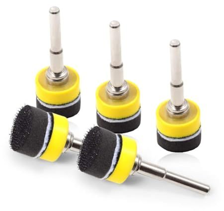 SPEEDWOX 5 Packs 1 Inches Hook and Loop Sanding Discs Pad Kit with Inch Shank Drill Attachment Backing Pads and Soft Foam Layer Buffering Pad | Sanding Disc Kit with 1/4 Shank Drill Attachment Backing Pads and Soft Foam Layer Buffing Pad