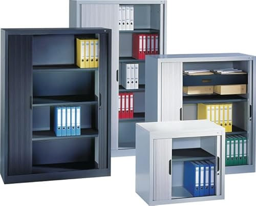 Rollladenschrank H1230xB1200xT420mm schwarzgrau 2Fachböden