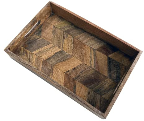 Plateaux de service rectangulaires en bois de manguier - Petit modèle