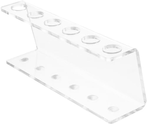 FOMIYES Rohrhalter Gestelle Für Laborröhrchen Reagenzgl? Halter Reagenzglasgestell Acryl Halterung für 5 Reagenzgl? Hydrokultur Vase Desktop Labor Zuhause Reagenzgläser Mit Gestell