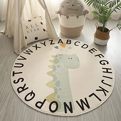 MEIFEISEWU Runder Weicher Kinderteppich Niedriger Flor Rutschfester Krabbelteppich Waschbarer Kinderzimmerteppich Jungen- und Mädchengröße Schlafzimmerteppiche Kinderzimmerteppiche 120x120
