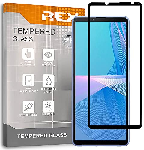 REY Curved Screen Protector for Sony Xperia 10 IV, Black, Premium Tempered Glass, 3D/4D/5D, Anti-Shatter