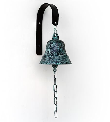 Assorted Collections Green Nautical Wall Mounted Bar Bell - Unique Vintage Design with Crisp Sound for Home, Pub, Christmas, Reception, Pubs