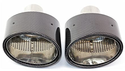 Janeepoch Für VW Für Golf 7 Oval Slanted Carbon Auto Auspuffblenden Endrohrblenden 2 STK Auspuff Schalldämpfer