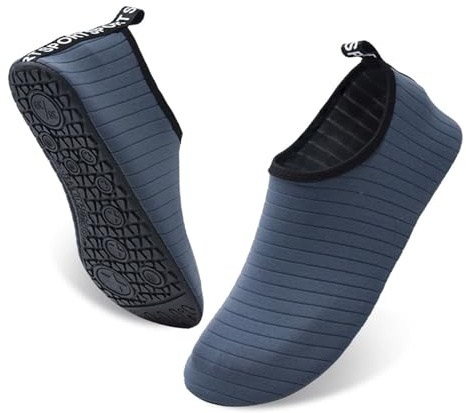 COONE Vattenskor för män och kvinnor, barfota, torra vattenstrumpor, pool, flodstrand, utomhussurfing, yogaträning, Grå, 40/41 EU