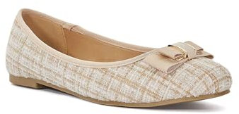 Dune London Ladies HARLINGTONS Bow Detail Croc-Effect Ballet Flats Size UK 4 Ballet Pumps Nude