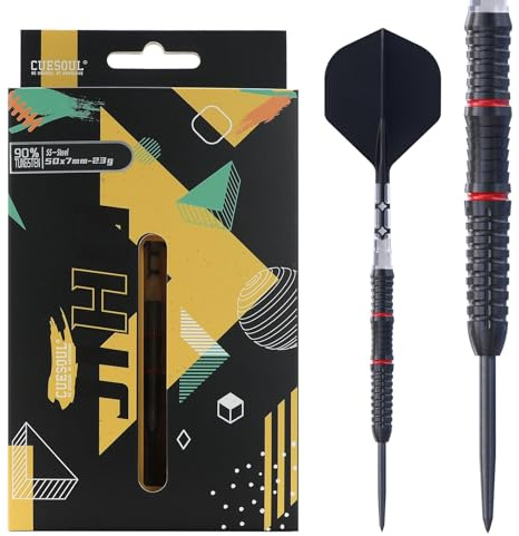 CUESOUL JIHO S5 23g Set di Freccette in tungsteno al 90% con Punta in Acciaio da con Rivestimento in Titanio e Volo unificante ROST T19
