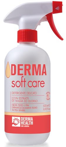 DERMA HEALTH - Derma SOFT CARE Schiuma Detergente Delicata Per L’igiene Totale Di Tutto Il Corpo, Igiene Intima Compresa. Si Usa Senz’acqua E Senza Risciacquo – 500ml Trigger