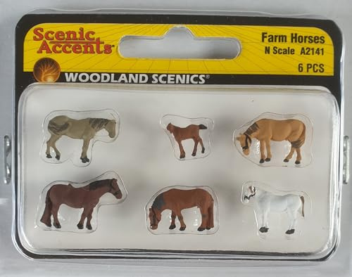 Woodland Scenics A2141 Bondgård hästar barn figurer spår N 1:160 Farm Horses