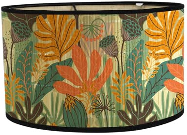 perfk Paralume Rotondo in bambù, Paralume di Ricambio, Coperchio per Lampada da soffitto, lampadario a Sospensione, Paralume per Lampada da Parete per Bar, Stile c