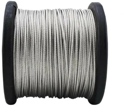 CaFfen Stahlseil 7x19 Strang 1mm-20mm Kern Drahtseile Hebe Metallkabel (304) Edelstahl Drahtseil(1.0mm)