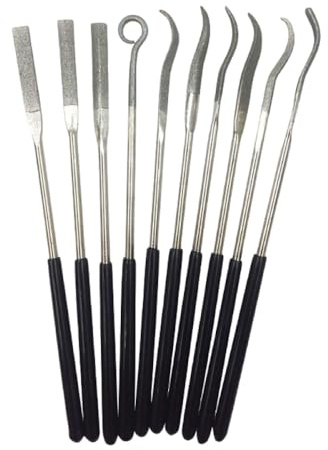 Diamantfeile Satz, 10er Pack Nadelfeilen Needle Files Diamond Feilen Set für Metall, Holz, Kunststoff, Miniatur- und Modellfeilen (180mm)
