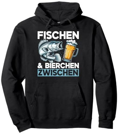 Fischen & Bierchen Zwischen Angler Bier Fischer Fischerhut Pullover Hoodie