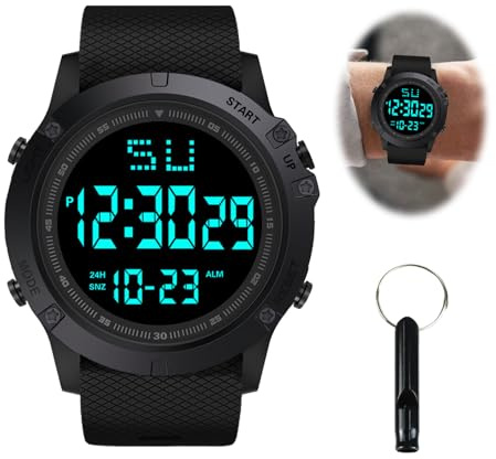 Bettinay Digital Referee Stopwatch, Competition Official Referee Watch Football, Waterproof Stopwatch Wrist with Whistle