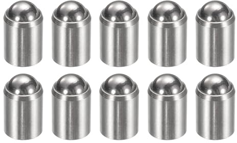 sourcing map 10 stantuffi a molla a sfera, 10 x 13 mm, in acciaio inox 304, senza gradini, con molla a sfera, fermi per porte, armadi, dispositivi meccanici, mobili