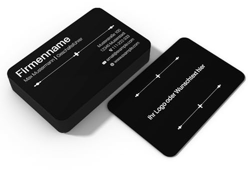 Premium Aluminium-Visitenkarten personalisiert (85x55mm), 0,2/0,4/0,8mm Dicke, hochwertige Gravur, hohe Qualität, selbst gestalten für Business, Unternehmen, Startup (Sleek Corporate, 0,2mm)