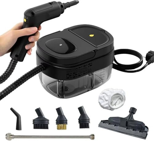 LLNWYGEB Limpiador A Vapor Portátil De 2500 W, Multifuncional, De Alta Temperatura, para Esterilización Y Desinfección, 1600 Ml, para Coche Y Hogar, con 7 Accesorios.