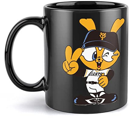 YINGD Tazza nera Yomiuri Giganti Tazze da caffè per casa cucina ufficio in ceramica creativa tazze da latte birra bicchieri per colazione tazze resistenti al calore tazza compleanno 330 ml