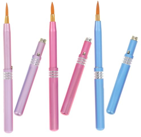 PACKOVE 6stücke Teiliges Aus Tragbarem Metallgehäuse Lippenpinsel Mit Telescopischem Elastischem Design Superweichen Fasern Für Präzises Make-up Geeignet Für Reisen Und Professionelle Anwe