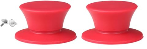 Lot de 2 boutons de couvercle de casserole en silicone résistants à la chaleur pour poêles et mijoteuses Rouge