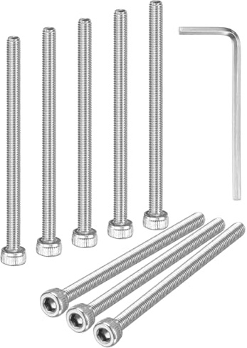 M METERXITY 20-Pack M3 x 50mm Socket Head Cap Screws, 304 Stainless Steel Hex Machine Bolts, Allen Socket Drive Screw with Hex Wrench for Repair/DIY, Fully Threaded Fasteners Kit [Silver]