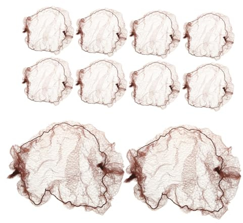 ARTSEWPLY 10 Stück Elastische Haarnetze aus Polyester mit Feinem Netz für Ballett Pflege und Alltag Geeignet für Dünnes und Dickes Haar Braun Elegant und Praktisch