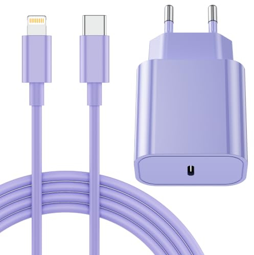 25W Cargador Carga Rapida for iPhone 14/14 Pro/14 Pro Max/14 Plus 13 12 11 SE XR X XS 8 7, USB C Carregador Enchufe Rapido Adaptador Charger Corriente con 2M Cable, Blanco