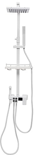 TaNeHaKi Sistema doccia a 3 tipi di getto, pannello doccia con display digitale a LED, doccia a pioggia, colonna doccia, 70 – 115 cm, regolabile