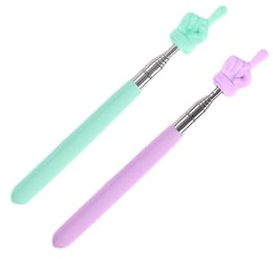 LIXSAZSE Puntero de Dedo para enseñanza, Mini Puntero telescópico de Mano, Ligero, Resistente al Agua, para una participación eficaz del profesorado, punteros Dedo Extensibles.