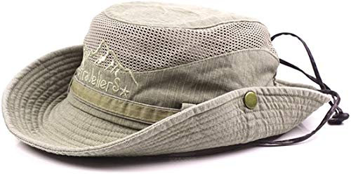 THENICE Unisex-Sonnenhut aus Baumwolle, für den Außenbereich, Fischer-Mesh-Boonie-Hut, S01-Khaki