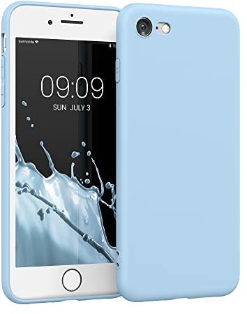 kwmobile Handyhülle für Apple iPhone SE (2022) / SE (2020) / 8/7 Hülle - weiches Handy Silikon Case - Schutzhülle Cover - Hellblau matt