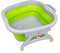 TRI Faltbares Fußbad mit Massagenoppen, klappbar, Fußmassage, Fußpflege, Pediküre, Entspannungsbad, Wanne, Wellness, Kunststoff, 46,5x40,5x6 cm, grau/grün