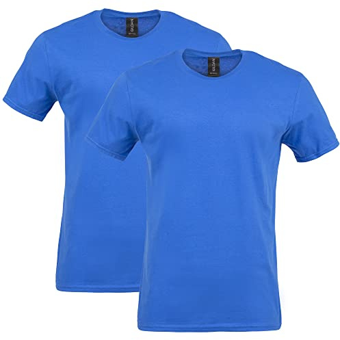64000 – Gildan Softstyle kortärmad t-shirt för män, Royal (2-pack), L