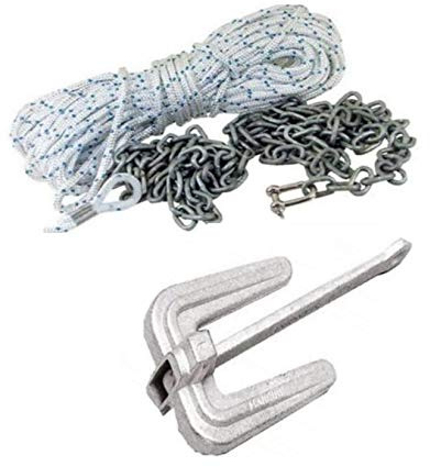 PIMAR marine equipment Kit ORMEGGIO Ancora Catena Cima per Barca Hall in Acciaio Fuso ZINCATO (8)