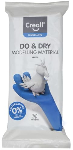 Creall Do & Dry Lufttrocknende Modelliermasse, Weiß, 1 x 500g | Ton ohne Brennofen | Gebrauchsfertig & weich | Kinder Basteln Schule Hobby DIY & kreative Projekte