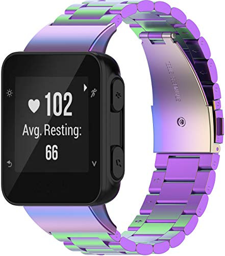 Shieranlee Bracelet en métal Compatible avec Garmin Forerunner 35 Strap/Garmin Approach S10 Bracelet,de Rechange en Acier Inoxydable pour Montre connectée Forerunner 35/Garmin Approach S10 Golf Watch