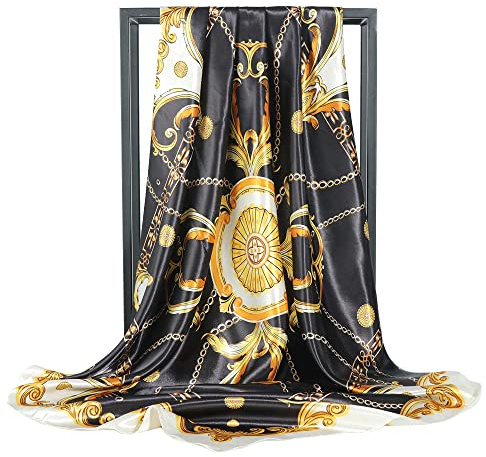 Ecroon Schal Kopftücher Halstuch Elegante Schal Frauen Elegant Seidenschal Business Seidentuch Scarf Bandana Taschentuch Ansatz Handgelenk Verpackungs
