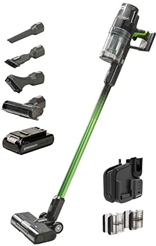Greenworks SVG24L410, Aspirateur Balai, Vert (Centrale électrique), Stick Vacuum