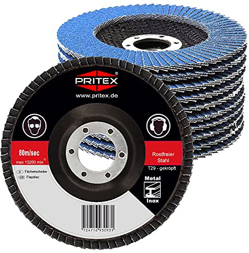 PRITEX Fächerscheiben Inox gekröpft 125mm, Korn 80, 20 Stk.
